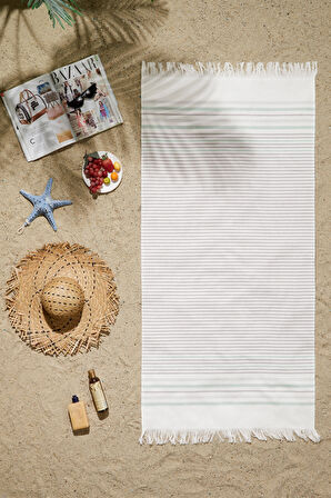 Özdilek Summer Leaf & Stripe 2'li Peştamal Plaj Havlusu 70x150 cm