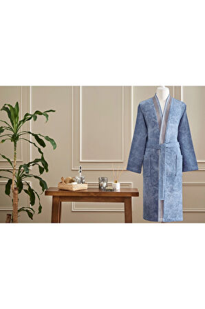 Özdilek Colorado Maskülen Kimono Bornoz S/M - Açık Mavi