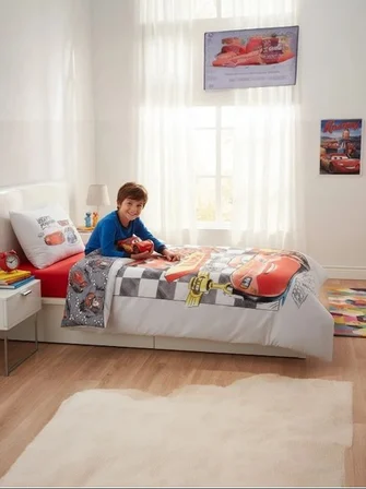 Özdilek Disney Lisanslı Cars Fast Gri Tek Kişilik %100 Pamuk Lastik Çarşaflı Nevresim Takımı
