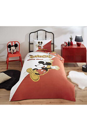 Özdilek DSNY Nevresim Takımı Ranforce Tek Kişilik Kırmızı Mickey Funtastic