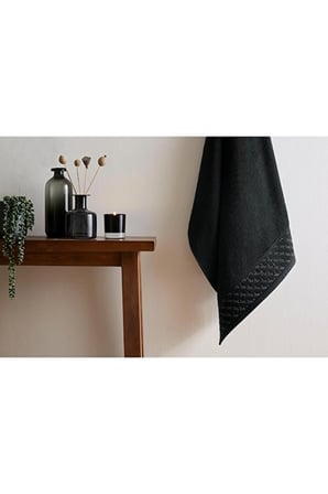 Dıagonal Waffle Siyah Banyo Havlusu 90*150