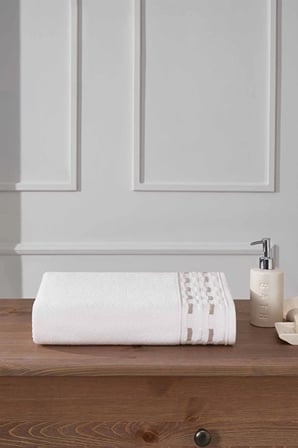 Sculpted Beyaz Banyo Havlusu 90*150