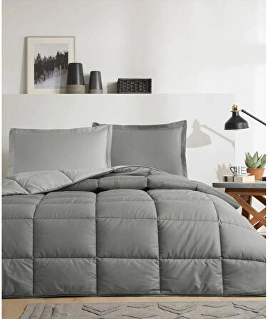 ÖZDİLEK TEK KİŞİLİK RANFORCE YATAK SETİ KÜL GRİ