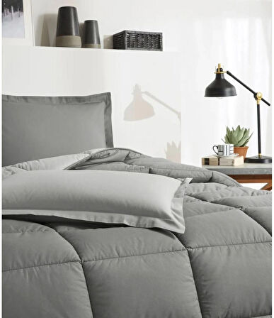 ÖZDİLEK TEK KİŞİLİK RANFORCE YATAK SETİ KÜL GRİ