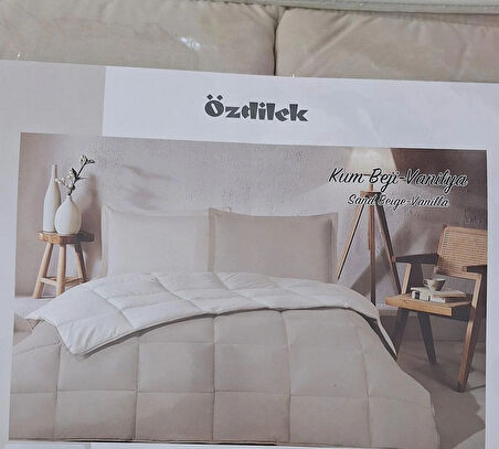 ÖZDİLEK TEK KİŞİLİK RANFORCE YATAK SETİ KUM BEJİ-VANİLYA 