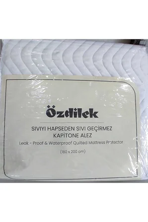Özdilek Kapitone Sıvı Geçirmez Lastikli Alez 180x200 cm Beyaz Yatak Koruyucu
