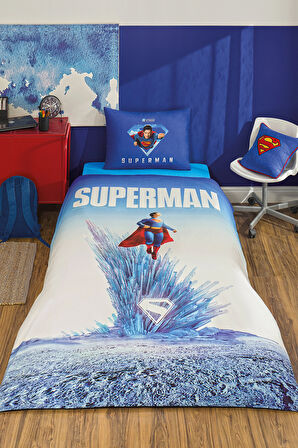 Özdilek Superman Genesis Tek Kişilik Lisanslı Lastikli Çarşaf Çocuk Nevresim Takımı