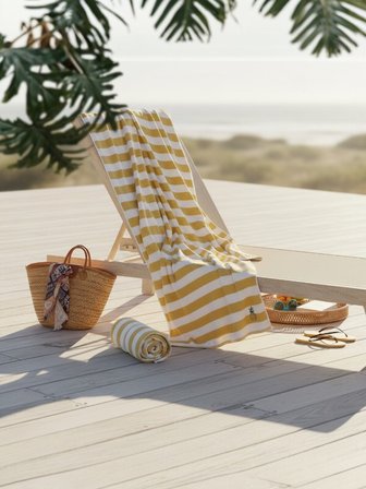 Özdilek Tarzy Line Sarı Nakışlı Plaj Havlusu 70x150 cm