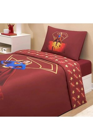 Tek Kişilik Ranforce Nevresim Takımı Supergirl Bordo