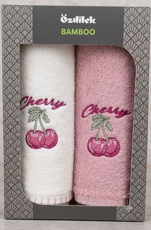 Sweet Cherry Krem-pembe 2li Kutulu Havlu