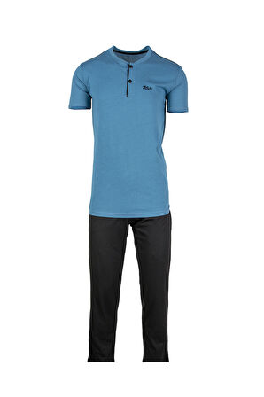 Bsm Erkek Serinleten  Düğmeli 2li Modal Pijama Takım 0753 