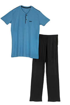 Bsm Erkek Serinleten  Düğmeli 2li Modal Pijama Takım 0753 