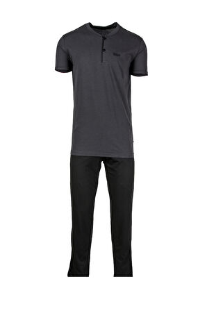 Bsm Erkek Serinleten  Düğmeli 2li Modal Pijama Takım 0753 