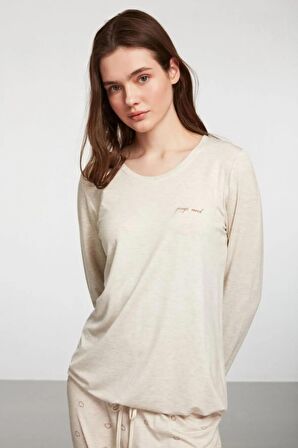 Penye Mood Pijama Takım Bej 9135PJTK