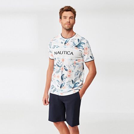 Nautica M318 Erkek Yarım Kol Şort Takım 