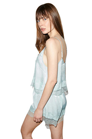 Penye Mood Kadın Mavi Şort Takım 2033 