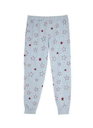 Gen Yuvarlak Yaka Gri Kadın Pijama Takımı 9542