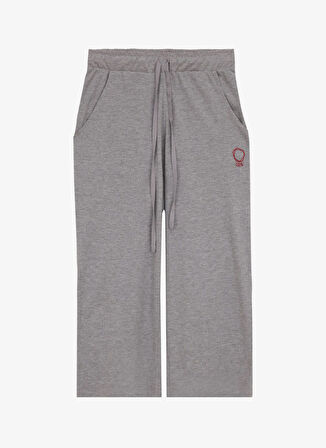 Gen Yuvarlak Yaka Gri Kadın Pijama Takımı 9543