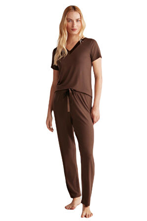 Catherine's Kadın Kahverengi Pijama Takım 2346