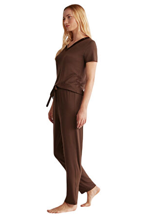 Catherine's Kadın Kahverengi Pijama Takım 2346