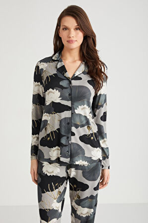 Çiçek desenli gömlek takım