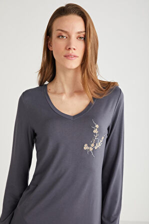 Etnik desenli pijama takımı