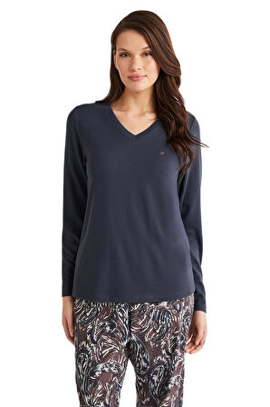 Penye Mood Kadın Mavi Pijama Takım 9718