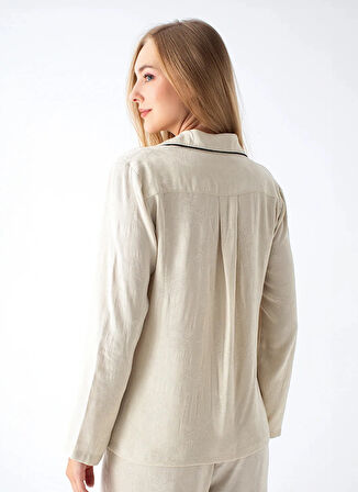 Vivis Normal Gömlek Yaka Bej Kadın Gömlek 50VIV10102