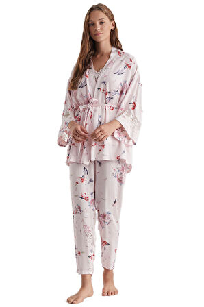Catherine's Kadın Pembe 3'lü Pijama Takım 2725