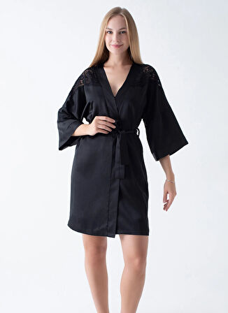 Vivis Siyah Kadın Sabahlık 50VIV10308