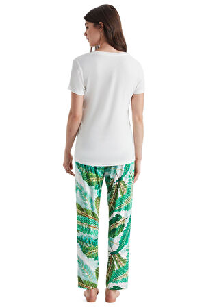 Penye Mood Kadın Ekru Pijama Takım 9820