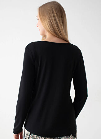 Wondergen Yuvarlak Yaka Siyah Pijama Üst 401WON-1110-0145