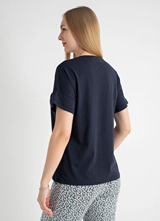 Sixteensixty Yuvarlak Yaka Lacivert Pijama Üst 403SIX-1110-054