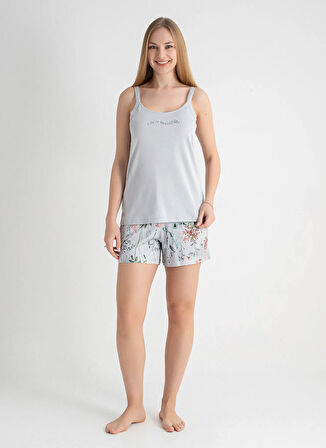 Sixteensixty Gri Kadın Pijama Şort 403SIX-1117-046