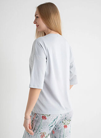 Sixteensixty Yuvarlak Yaka Gri Pijama Üst 403SIX-1110-049