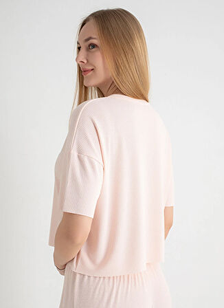 Sixteensixty Yuvarlak Yaka Pembe Pijama Üst 403SIX-1110-053