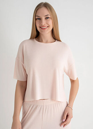 Sixteensixty Yuvarlak Yaka Pembe Pijama Üst 403SIX-1110-053