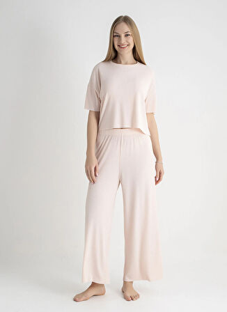 Sixteensixty Yuvarlak Yaka Pembe Pijama Üst 403SIX-1110-053