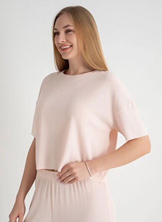 Sixteensixty Yuvarlak Yaka Pembe Pijama Üst 403SIX-1110-053