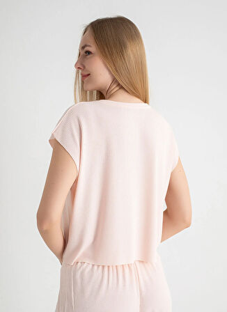 Sixteensixty Yuvarlak Yaka Pembe Pijama Üst 403SIX-1110-051