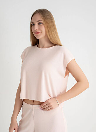 Sixteensixty Yuvarlak Yaka Pembe Pijama Üst 403SIX-1110-051