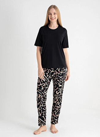 Sixteensixty V Yaka Siyah Pijama Üst 403SIX-1110-062