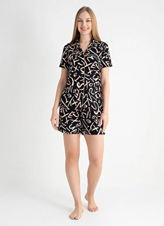 Sixteensixty Siyah Kadın Pijama Şort 403SIX-1117-063