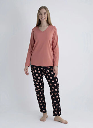 Sixteensixty V Yaka Pembe Pijama Üst 403SIX-1110-074