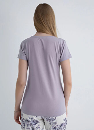 Sixteensixty Yuvarlak Yaka Lila Pijama Üst 403SIX-1110-070