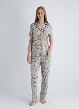 Wondergen V Yaka Taş Pijama Üst 401WON-1110-169