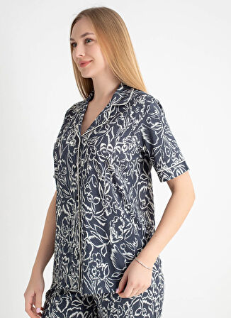 Wondergen V Yaka Lacivert Pijama Üst 401WON-1110-183