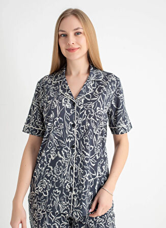 Wondergen V Yaka Lacivert Pijama Üst 401WON-1110-183