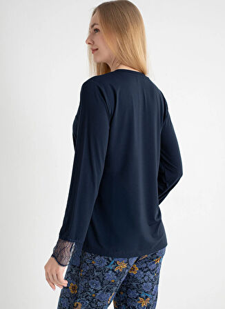 Wondergen V Yaka Lacivert Pijama Üst 401WON-1110-175