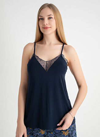 Wondergen Yuvarlak Yaka Lacivert Kadın Büstiyer 401WON-1118-177